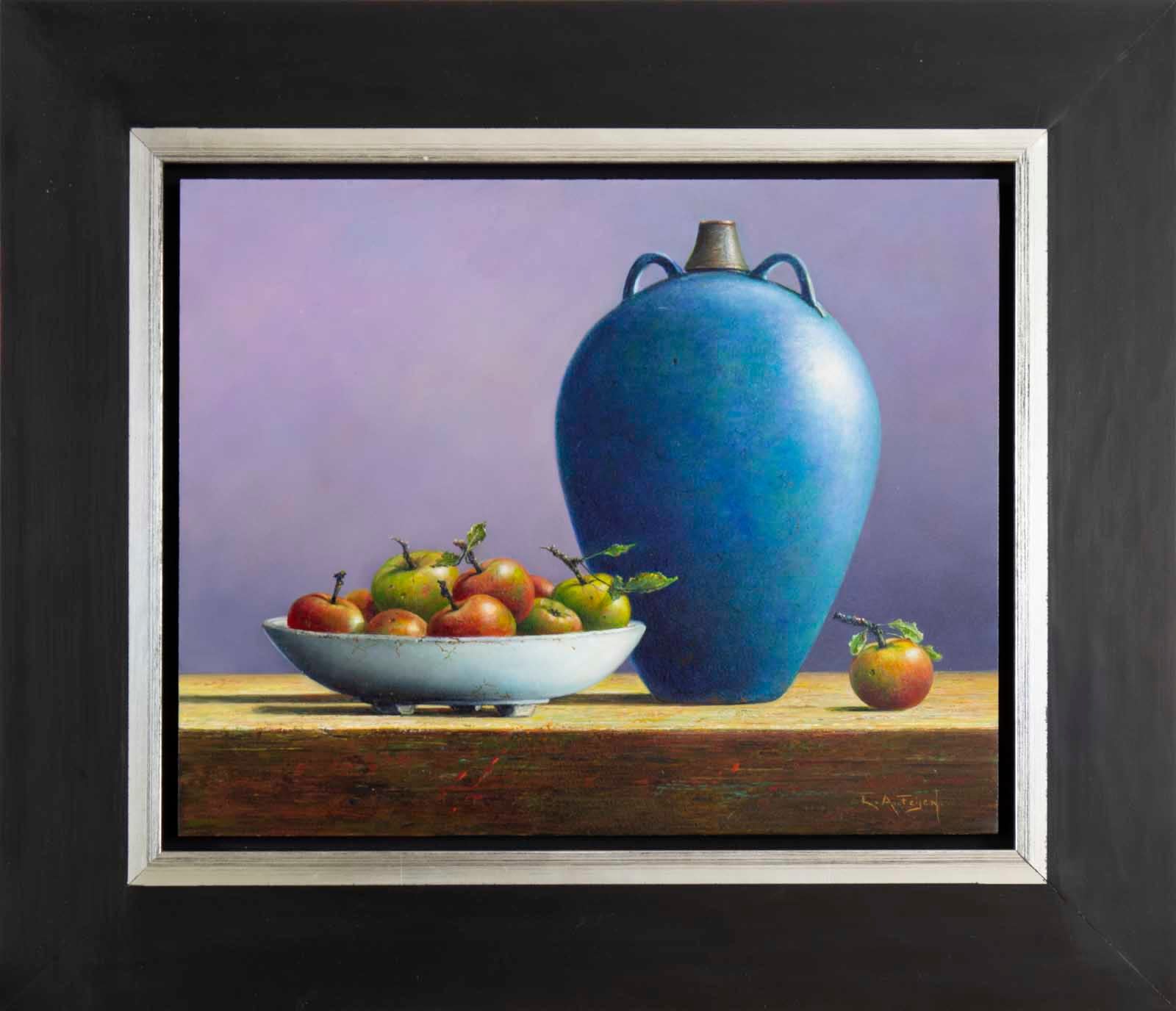 Blue Pot with Apples